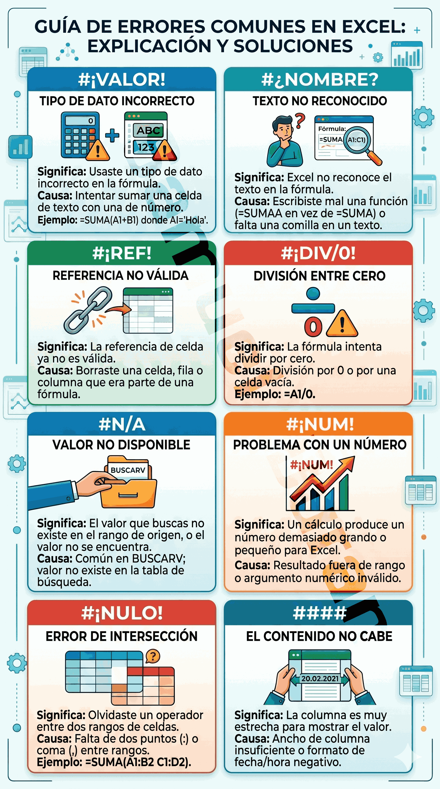 Errores comunes en Excel